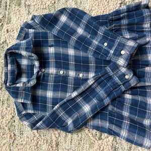 Blue Plaid Button-Up Shirt